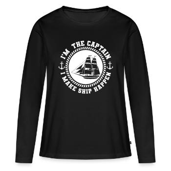 Croisière d’expédition de voiliers - T-shirt manches longues Premium bio Femme - noir - Devant - Julia (174cm)