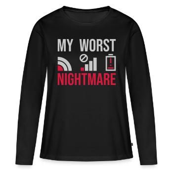 Symboles mon pire cauchemar - T-shirt manches longues Premium bio Femme - noir - Devant - Julia (174cm)