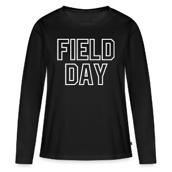 Journée sur le terrain - T-shirt manches longues Premium bio Femme - noir - Devant - Julia (174cm)