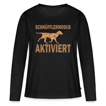 Mantrailing Schnüfflermodus Fährtenhund Spürhund - Frauen Premium Bio Langarmshirt - Schwarz - Vorne - Julia (174cm)
