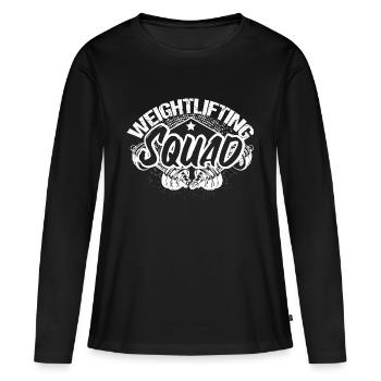Musculation Renforcement Musculaire Bodybuilder Cadeau - T-shirt manches longues Premium bio Femme - noir - Devant - Julia (174cm)