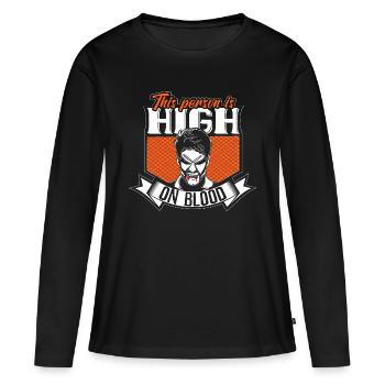 Halloween Vampir Vampiress Horror - Frauen Premium Bio Langarmshirt - Schwarz - Vorne - Julia (174cm)