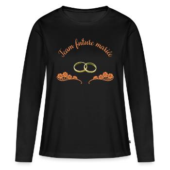 Team Future Mariée - T-shirt manches longues Premium bio Femme - noir - Devant - Julia (174cm)