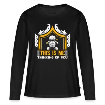 Aiguille vaudou - T-shirt manches longues Premium bio Femme - noir - Devant - Julia (174cm)