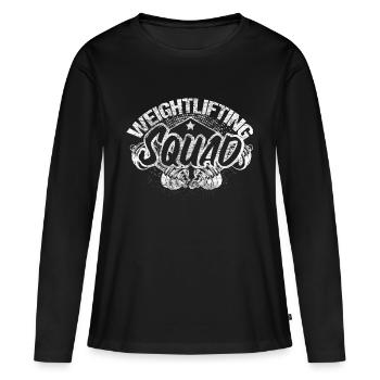 Musculation Renforcement Musculaire Séance d’entraînement Idée cadeau - T-shirt manches longues Premium bio Femme - noir - Devant - Julia (174cm)