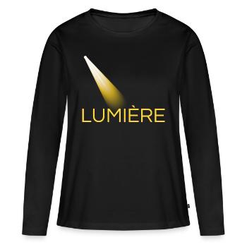 lumière jaune - T-shirt manches longues Premium bio Femme - noir - Devant - Julia (174cm)