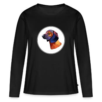 Bavarian Mountain Hound Dog Aquarelle Illustratio - T-shirt manches longues Premium bio Femme - noir - Devant - Julia (174cm)