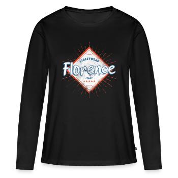 Florence Florence Italie Ville Skyline Amour - T-shirt manches longues Premium bio Femme - noir - Devant - Julia (174cm)