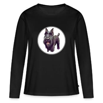 Mittelschnauze Standard Schnauzer Illustration de chien - T-shirt manches longues Premium bio Femme - noir - Devant - Julia (174cm)