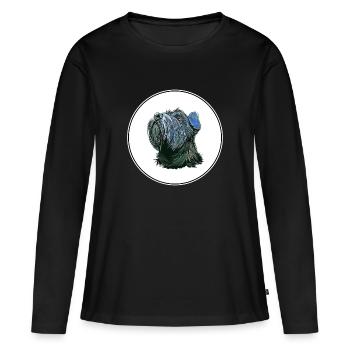 Mittelschnauze Standard Schnauzer Illustration de chien - T-shirt manches longues Premium bio Femme - noir - Devant - Julia (174cm)