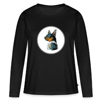 Teddy Roosevelt Terrier Aquarelle de chien Illustratio - T-shirt manches longues Premium bio Femme - noir - Devant - Julia (174cm)