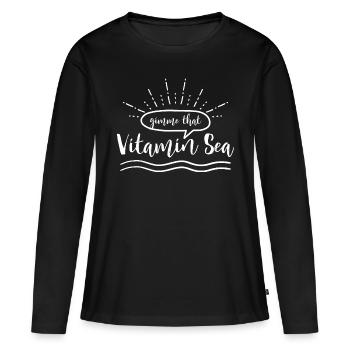 gimme que vitamine mer Design - T-shirt manches longues Premium bio Femme - noir - Devant - Julia (174cm)