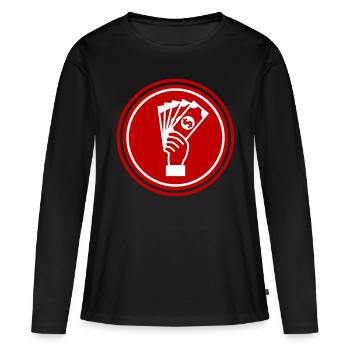 Monnaie Monnaie Silhouette - T-shirt manches longues Premium bio Femme - noir - Devant - Julia (174cm)