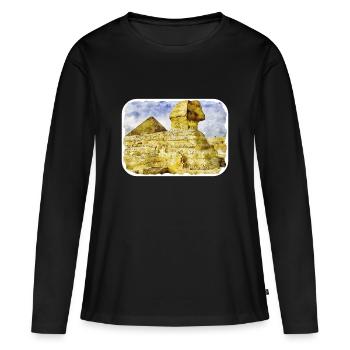 Le Caire Egypte Aquarelle Esquisse Dessinée Illustration - T-shirt manches longues Premium bio Femme - noir - Devant - Julia (174cm)