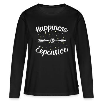 Happy Happiness Énergie de vie - T-shirt manches longues Premium bio Femme - noir - Devant - Julia (174cm)