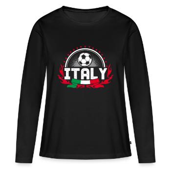 Italie Football Équipe nationale italienne - T-shirt manches longues Premium bio Femme - noir - Devant - Julia (174cm)