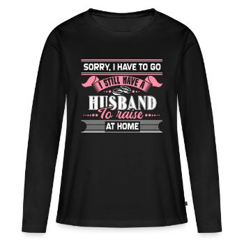 Mari mari Ehering - T-shirt manches longues Premium bio Femme - noir - Devant - Julia (174cm)