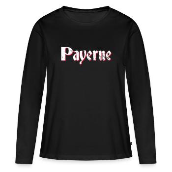 Payerne - T-shirt manches longues Premium bio Femme - noir - Devant - Julia (174cm)