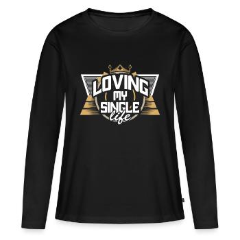 Cadeau d’amour d’indépendance unique - T-shirt manches longues Premium bio Femme - noir - Devant - Julia (174cm)