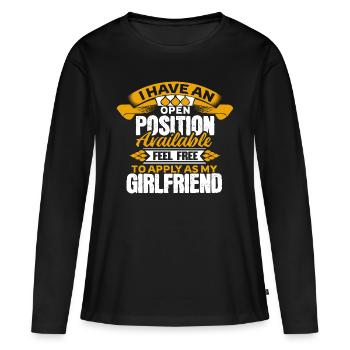 Partenariat De fierté unique - T-shirt manches longues Premium bio Femme - noir - Devant - Julia (174cm)