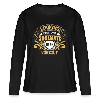Partenariat indépendant unique - T-shirt manches longues Premium bio Femme - noir - Devant - Julia (174cm)