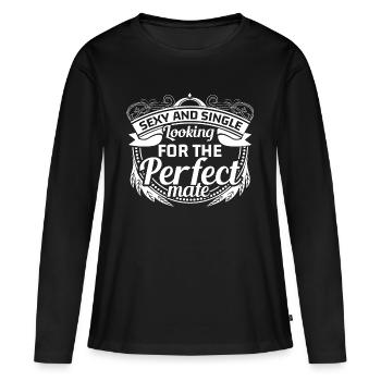 Single Solo Party - Women's Premium Organic Long Sleeve Shirt - black - Front - Julia (174cm)