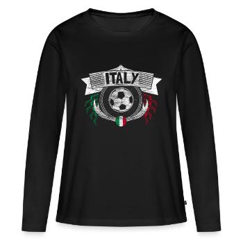 Italy Football Italy National Team - Women's Premium Organic Long Sleeve Shirt - black - Front - Julia (174cm)