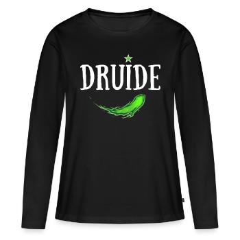 DRUIDE MAGIE VERTE - T-shirt manches longues Premium bio Femme - noir - Devant - Julia (174cm)