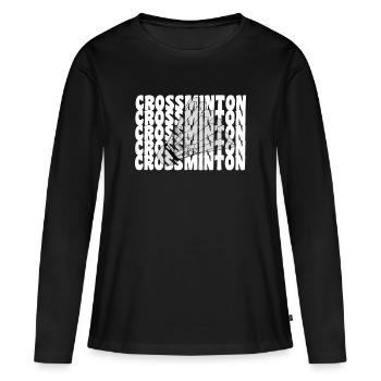 crossminton - T-shirt manches longues Premium bio Femme - noir - Devant - Julia (174cm)