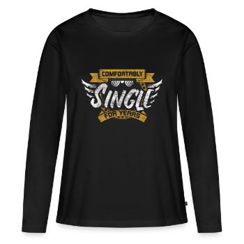 Relation d’indépendance unique - T-shirt manches longues Premium bio Femme - noir - Devant - Julia (174cm)