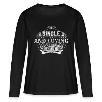 Single Solo Partnership - Women's Premium Organic Long Sleeve Shirt - black - Front - Julia (174cm)