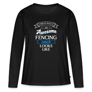 Duel d’escrime en garde Arts martiaux - T-shirt manches longues Premium bio Femme - noir - Devant - Julia (174cm)