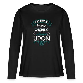 Combattant à l’épée de sport - T-shirt manches longues Premium bio Femme - noir - Devant - Julia (174cm)