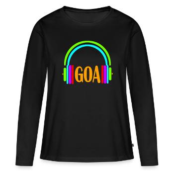 casque goa - T-shirt manches longues Premium bio Femme - noir - Devant - Julia (174cm)