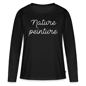 nature peinture - personne simple - T-shirt manches longues Premium bio Femme - noir - Devant - Julia (174cm)