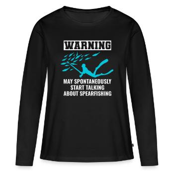 Pêche sous-marine Pêche sous-marine Pêche au harpon - T-shirt manches longues Premium bio Femme - noir - Devant - Julia (174cm)