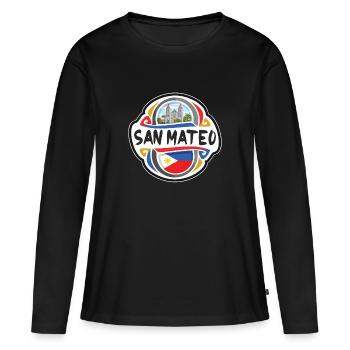 San Mateo Philippinen Flagge Reise Souvenir Abzeichen S - Frauen Premium Bio Langarmshirt - Schwarz - Vorne - Julia (174cm)