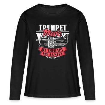 Cadeau de musicien de trompette - T-shirt manches longues Premium bio Femme - noir - Devant - Julia (174cm)