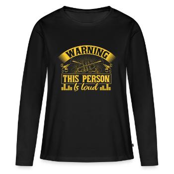 Orchestre d’instruments à vent de trompette - T-shirt manches longues Premium bio Femme - noir - Devant - Julia (174cm)