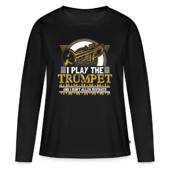 Trompette - T-shirt manches longues Premium bio Femme - noir - Devant - Julia (174cm)