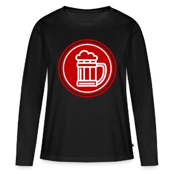 Icône de l’icône de la bière - T-shirt manches longues Premium bio Femme - noir - Devant - Julia (174cm)