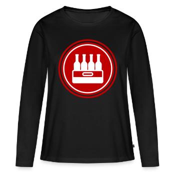 Caisse de bouteille de bière - T-shirt manches longues Premium bio Femme - noir - Devant - Julia (174cm)
