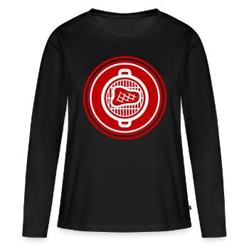 Steak de viande - T-shirt manches longues Premium bio Femme - noir - Devant - Julia (174cm)