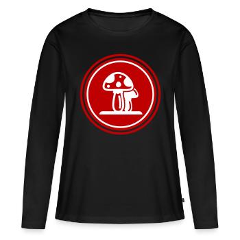 Symbole des champignons - T-shirt manches longues Premium bio Femme - noir - Devant - Julia (174cm)