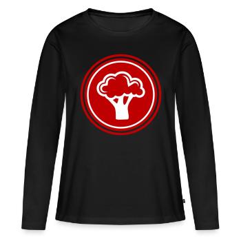 Légumes au brocoli - T-shirt manches longues Premium bio Femme - noir - Devant - Julia (174cm)