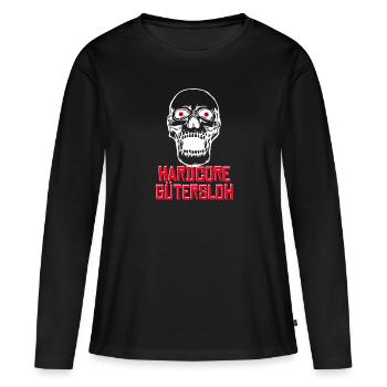 Gütersloh Hardcore - Frauen Premium Bio Langarmshirt - Schwarz - Vorne - Julia (174cm)