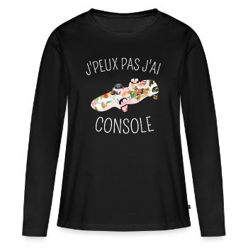 J Peux Pas J Ai Console - T-shirt manches longues Premium bio Femme - noir - Devant - Julia (174cm)