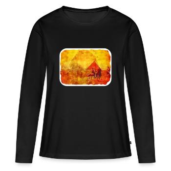Le Caire Egypte Aquarelle Esquisse Dessinée Illustration - T-shirt manches longues Premium bio Femme - noir - Devant - Julia (174cm)