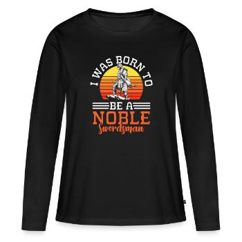 Épéiste Kendo Aikido Duel - T-shirt manches longues Premium bio Femme - noir - Devant - Julia (174cm)