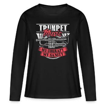 Trompette Trompette Concert Cadeau - T-shirt manches longues Premium bio Femme - noir - Devant - Julia (174cm)
